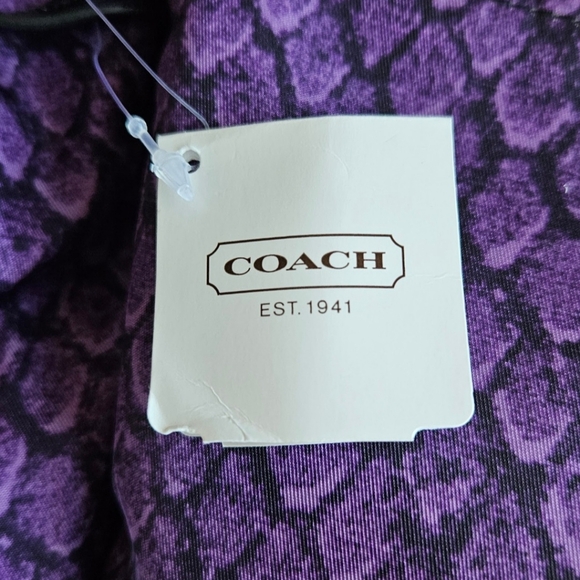 NWT Coach Large Purple Snake Print Weekend Tote Bag with small makeup bag - Picture 6 of 6